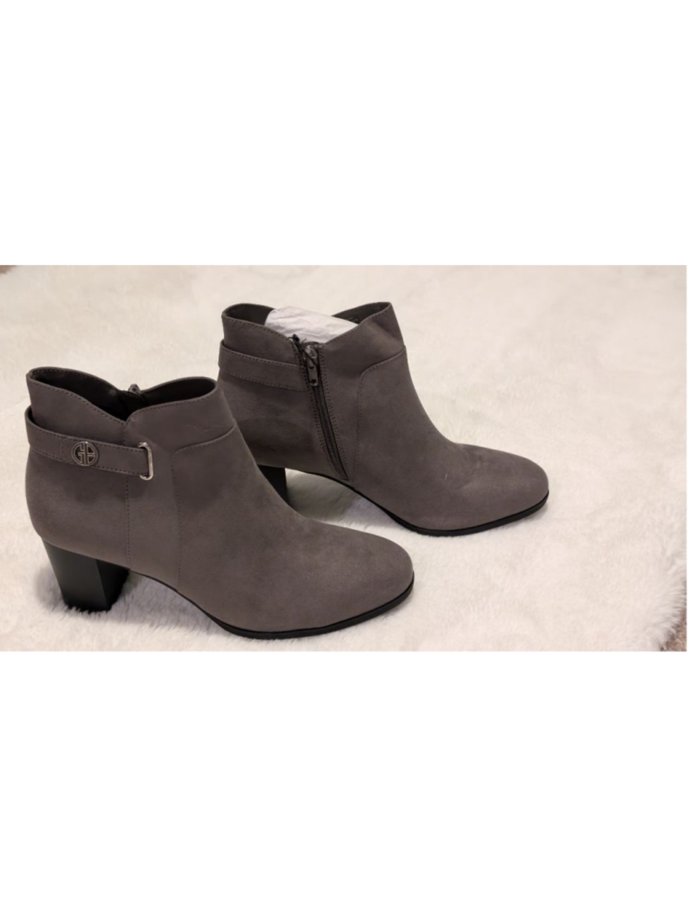 Women's Giani Bernini Gray Ankle Boots & suede Booties Size 10 - Picture 2 of 9